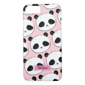 Panda Face Pattern Rosa Individuelle Name Case-Mate iPhone Hülle (Rückseite)
