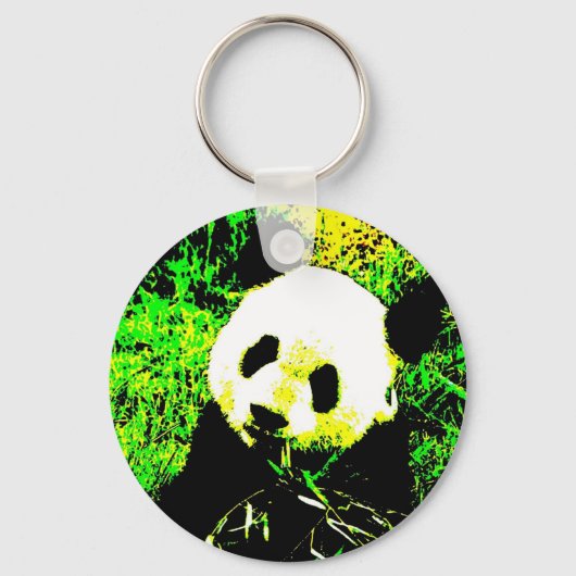 Panda Face Pop Art Schlüsselanhänger (Vorderseite)