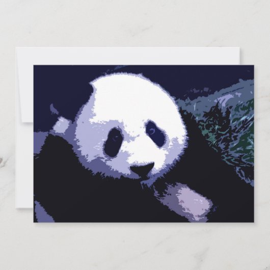 Panda Face Pop Einladung (Vorderseite)