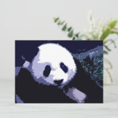 Panda Face Pop Einladung (Stehend Vorderseite)