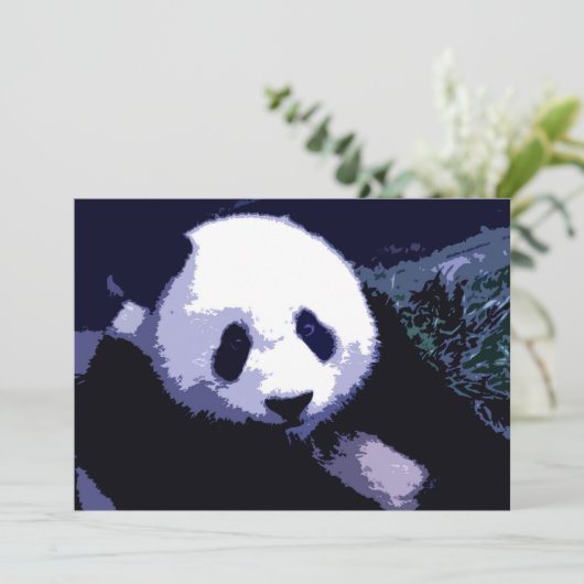 Panda Face Pop Einladung (Stehend Vorderseite)