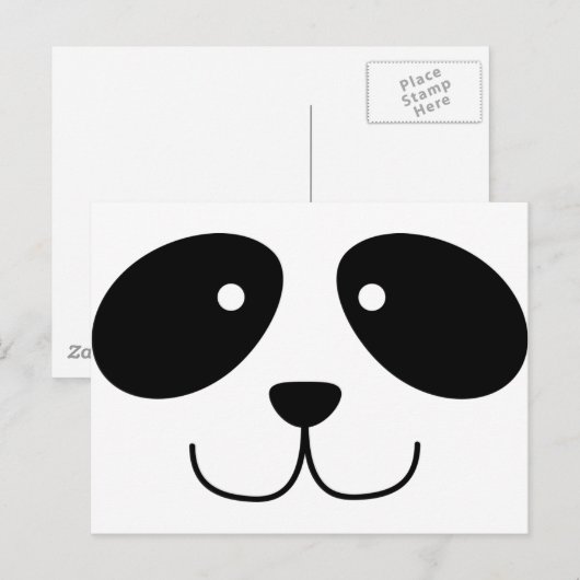Panda Face Postcard Postkarte (Vorne/Hinten)