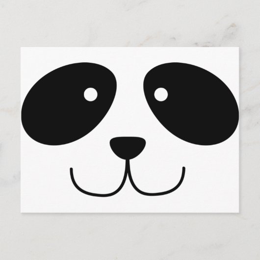 Panda Face Postcard Postkarte (Vorderseite)
