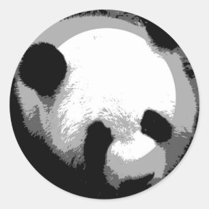 Panda Face Runder Aufkleber