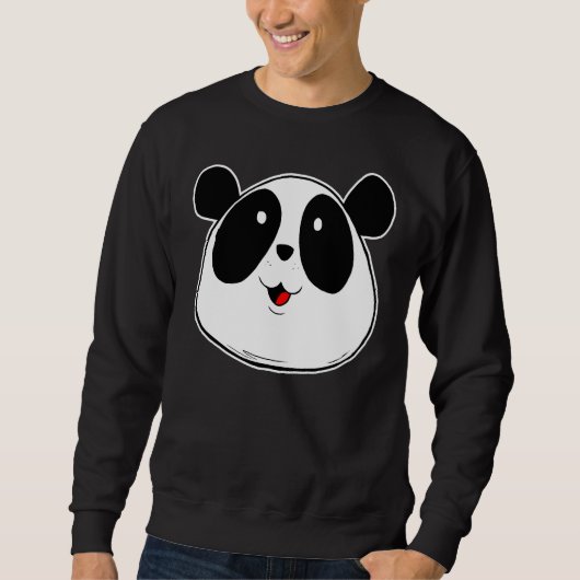 Panda Face Smile Design Sweatshirt (Vorderseite)