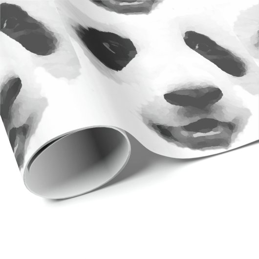 Panda Face Weihnachtsgeschenk Wrapping Paper Geschenkpapier (Rolleneckpunkt)