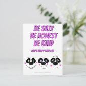 Panda Faces w/Emerson Zitat, Postkarte (Stehend Vorderseite)