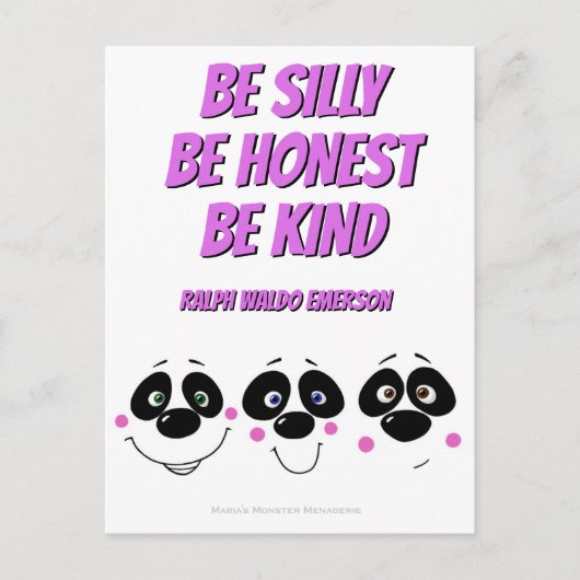 Panda Faces w/Emerson Zitat, Postkarte (Vorderseite)