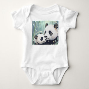 Panda-Familien-Jersey Baby Strampler