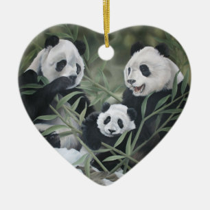 Panda-Familien-Verzierung Keramikornament