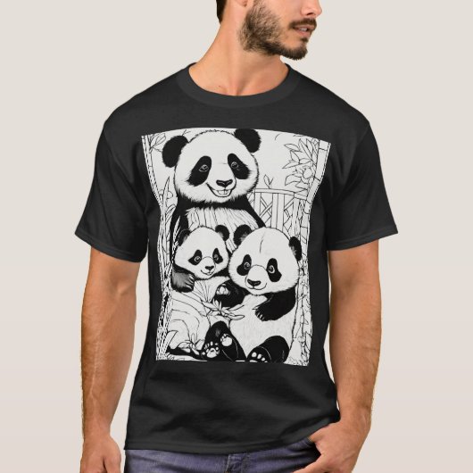 Panda Familienfest T-Shirt (Vorderseite)