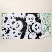 Panda Family Funny Beach Handtuch (Vorderseite)