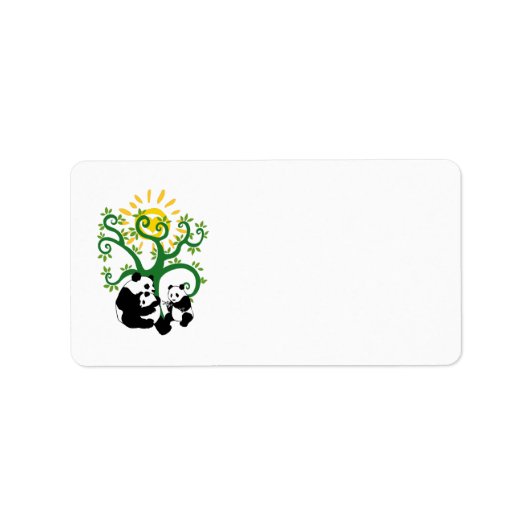 Panda Family Tree Adressaufkleber (Vorne)