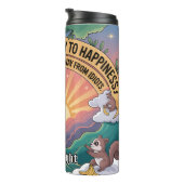 Panda fand Schlüssel zum Glück Thermosbecher (Nach rechts gedreht)