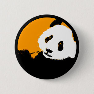 panda. Farbe anpassbarer Kreis. Button