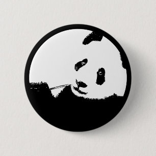 panda. Farbe anpassbarer Kreis. Button