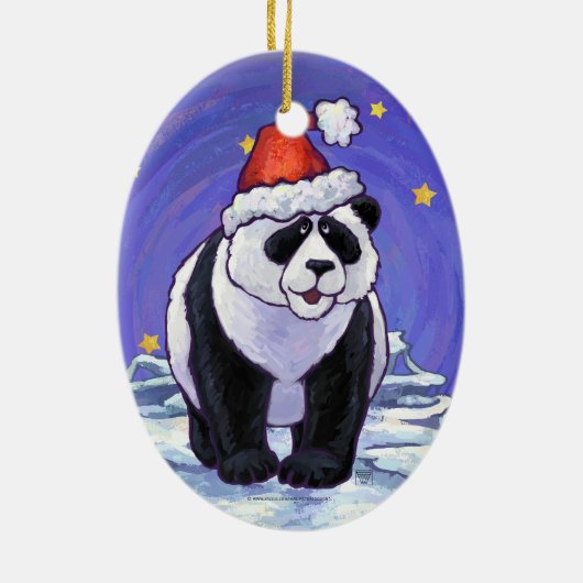 Panda-Feiertag Keramikornament (Hinten)