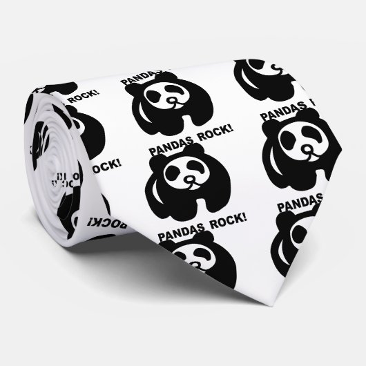 Panda-Felsen Krawatte (Gerollt)
