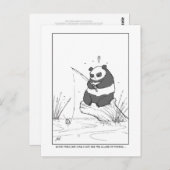 Panda Fishing Postkarte (Vorne/Hinten)