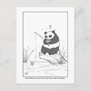 Panda Fishing Postkarte