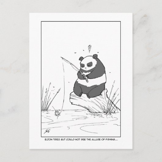 Panda Fishing Postkarte (Vorderseite)