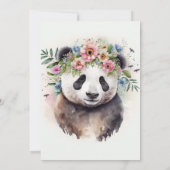 Panda Flowers Watercolor Einladung (Rückseite)