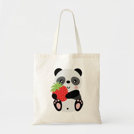 Panda fofo com morango tragetasche (Vorne)