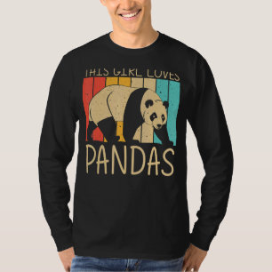 Panda for Girls Women Panda Bear Animal T-Shirt