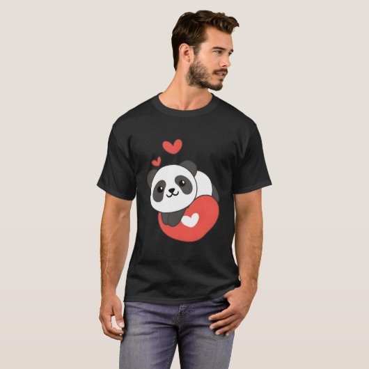 Panda For 'S Day Animals With He T-Shirt (Vorne ganz)