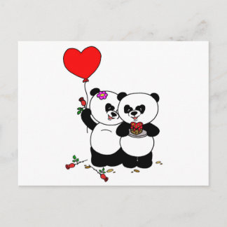 Panda forever love postkarte