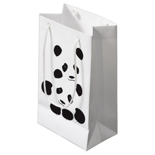 Panda-Freundschaft Kleine Geschenktüte (Vorderseite Schrägansicht)