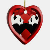 Panda Friends Christmas Heart Ornament (Rechts)