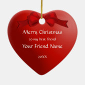 Panda Friends Christmas Heart Ornament (Hinten)