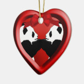 Panda Friends Christmas Heart Ornament (Links)