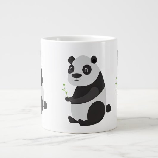 Panda frisst Bambusschuhe Jumbo-Tasse (Vorderseite)