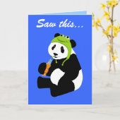 Panda Frog Hat (Geburtstag) Karte (Gelbe Blume)