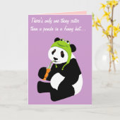 Panda Frog Hat (Geburtstag) Karte (Gelbe Blume)