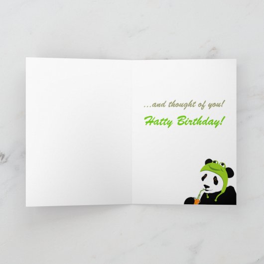 Panda Frog Hat (Geburtstag) Karte (Innenseite)