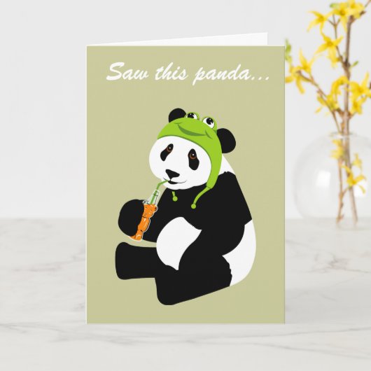 Panda Frog Hat (Geburtstag) Karte (Gelbe Blume)