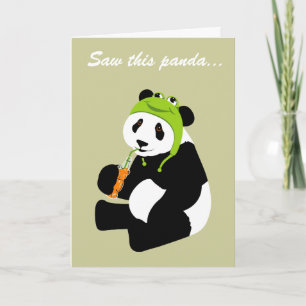 Panda Frog Hat (Geburtstag) Karte