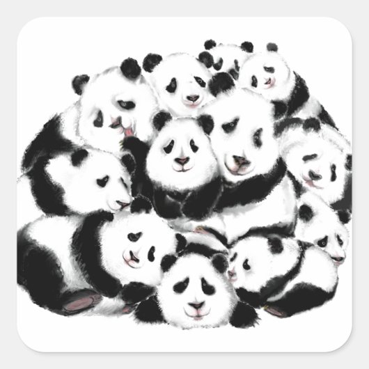 Panda Funny Sticker Happy Family (Vorderseite)