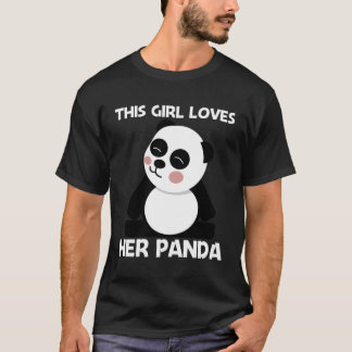Panda für die Mama Schwarz-weiße Bärenkuppe T-Shirt