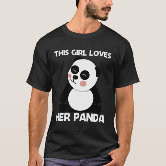 Panda für die Mama Schwarz-weiße Bärenkuppe T-Shirt (Vorderseite)