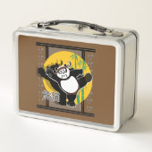 Panda für Kampfkunst - braun Metall Brotdose (Rückseite)
