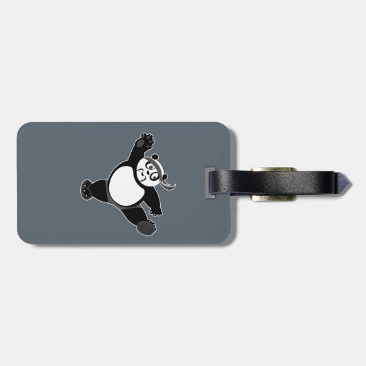 Panda für Kampfkunst - Grau Gepäckanhänger (Rückseite horizontal)