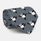 Panda für Kampfkunst - Grau Krawatte (Gerollt)