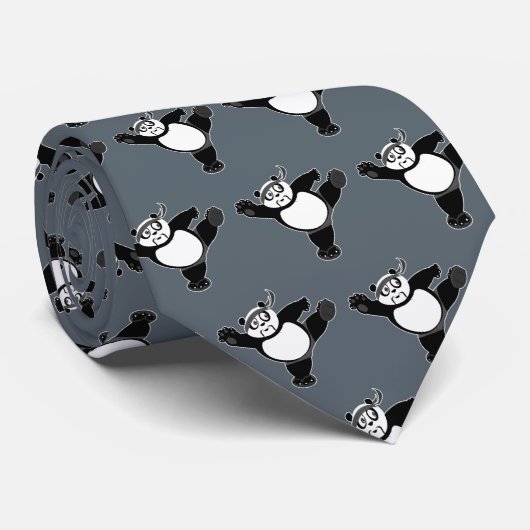 Panda für Kampfkunst - Grau Krawatte (Gerollt)