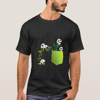 Panda für und Pocket Panda Familie T-Shirt