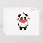 Panda für Valentinstag Niedliche Tiere mit Herz Postkarte (Vorne/Hinten)