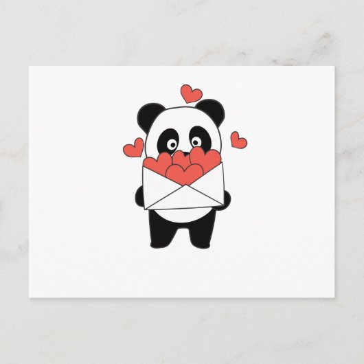 Panda für Valentinstag Niedliche Tiere mit Herz Postkarte (Vorderseite)
